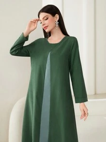 Al Najma Contrast Panel Tunic Dress