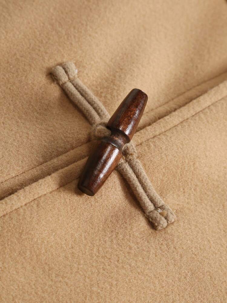 Loose Fit Men's Dual Pocket Drop Shoulder Duffle Coat