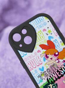 The Powerpuff Girls | ROMWE 1入組字母卡通圖形TPU手機殼帶繩適用於iPhone - 彩色 - 查看 5