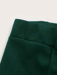 SHEIN Privé Hơn Chất rắn Thắt lưng Quần - Màu xanh lá cây đậm - Xem 3