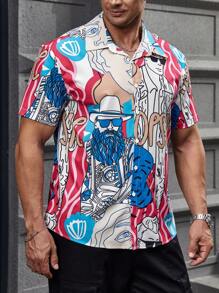 Manfinity LEGND Men Plus Figure Graphic Shirt Without Tee - Multicolor - View 3