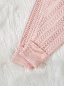 SHEIN Young Girl Solid Cable Knit Sweater Pants