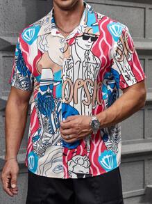 Manfinity LEGND Men Plus Figure Graphic Shirt Without Tee - Multicolor - View 5