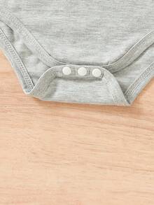 SHEIN 男嬰標語圖案連身背心