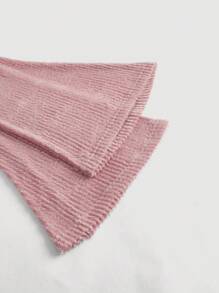 SHEIN MOD Foldover Off Shoulder Trumpet Sleeve Crop Tee - Pink - View 4