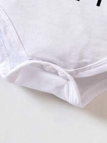 女嬰標語圖案連身背心 - 白色 - 查看 4