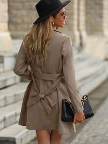 SHEIN Clasi 雙排釦腰帶風衣外套