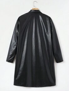 Muchica 落肩袖PU皮革外套 - 黑色 - 查看 2