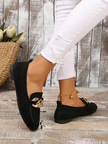 Fall/Winter Women's Fashionable Flat Shoes - Black - View 4