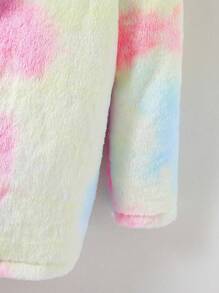 青少年女孩紮染毛茸茸外套無毛衣 - 粉色 - 查看 4