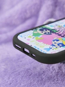 The Powerpuff Girls | ROMWE 1入組字母卡通圖形TPU手機殼帶繩適用於iPhone - 彩色 - 查看 3