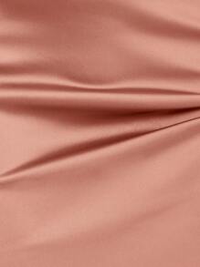 SHEIN Belle Draped Collar Split Back Satin Cami Dress Elegant Cocktail Semi Formal Prom Wedding Guest Dress, For Birthday, Graduation, Dinner, Homecoming Party Dress