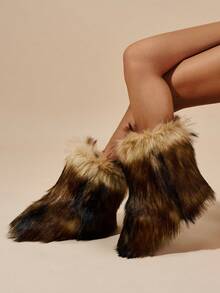 新款冬季保暖时尚休闲女式雪地靴，保暖内衬，防滑