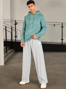 GENTILAND Men Kangaroo Pocket Drawstring Hoodie - Green - View 5