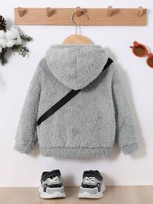 SHEIN Áo nỉ và túi cho bé trai thêu hình hoạt hình. - Xám - Xem 2