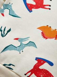 Cozy Pixies 男嬰恐龍印花運動衫 - 杏色 - 查看 5