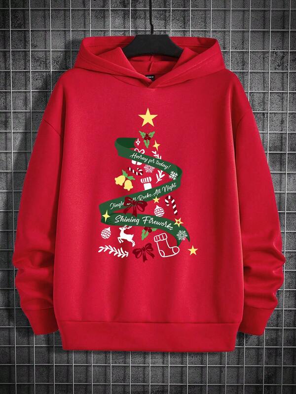 GENTILAND Moletom Com Capuz De Ombro Caído E Gráfico De Desenho Animado Para Homens, Corte Amplo