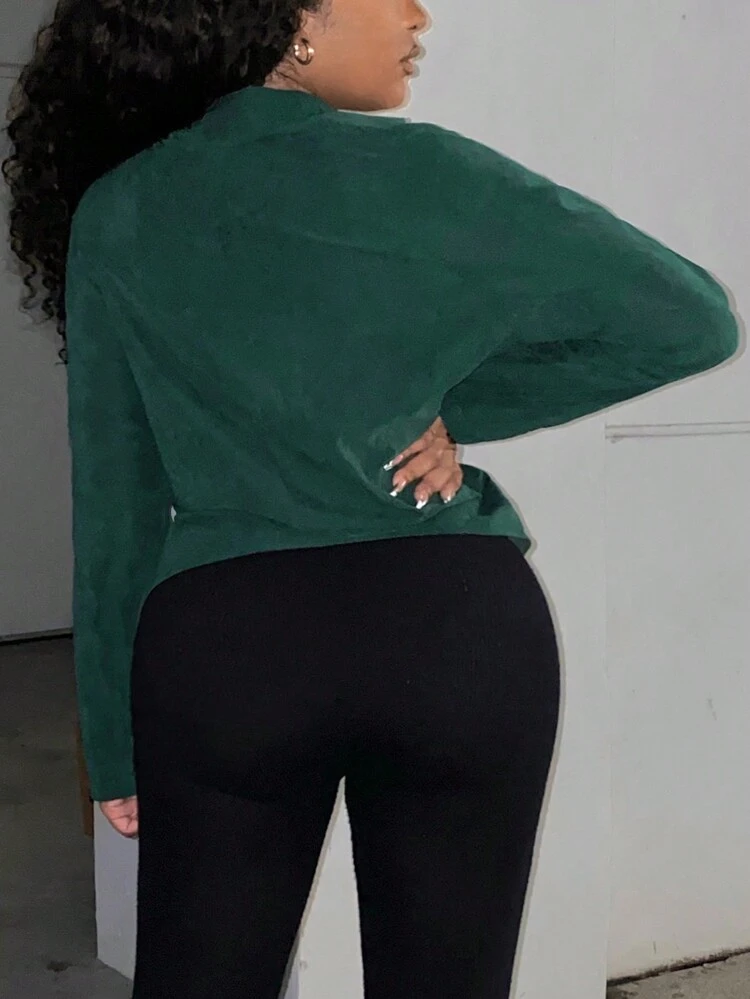 Zip Up Slant Pocket Jacket