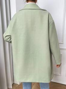 Chiquease 西裝領雙排釦落肩袖花呢外套 - 薄荷綠 - 查看 2