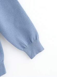 SHEIN Young Boy Argyle Pattern Contrast Collar Sweater & Knit Pants - Blue - View 5