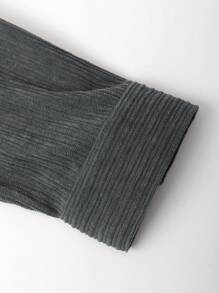 Manfinity Homme 男士寬鬆字母拼接口袋前掀衫 - 灰色 - 查看 3