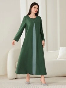 Al Najma Contrast Panel Tunic Dress
