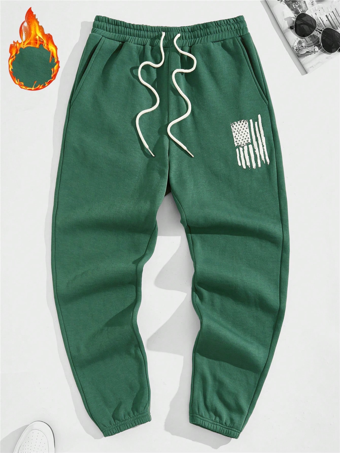Flag print sweatpants