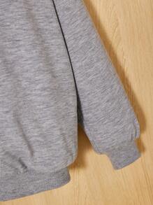 Tween Girl Letter Graphic Zip Up Hoodie