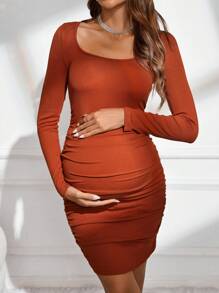 SHEIN Maternity Ruched Bodycon Dress