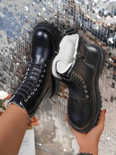 2025 New Arrival Fleece Lined Fashionable Anti-Slip Women's Mid-Calf Boots