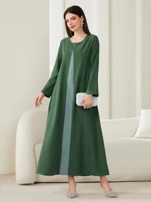 Al Najma Contrast Panel Tunic Dress