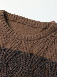 Manfinity Homme Men Geo Pattern Colorblock Sweater - Multicolor - View 4