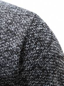 Manfinity Homme Men Marled Knit Quarter Zipper Thermal Jumper - Dark Grey - View 3