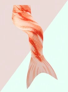 Young Girl Cute Mermaid Style Bikini Set 3pcs Set For Summer Summer Beach - Multicolor - View 3