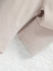 SHEIN 男嬰前蝴蝶結連身背心和褲子&&馬甲&帽 - 杏色 - 查看 6