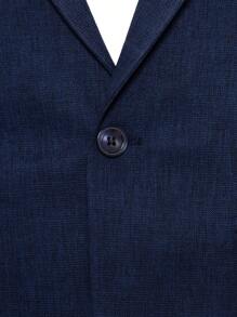 RueChic Men Lapel Collar Single Button Blazer
