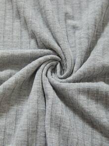 SHEIN Unity Vestido ajustado de hombros descubiertos fruncido - Gris - Ver 5