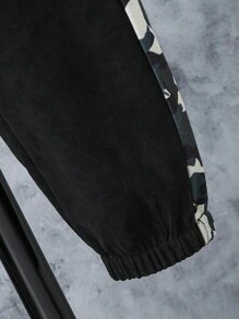 男大童迷彩印花加絨內裏連帽夾克和褲子無毛衣 - 彩色 - 查看 3