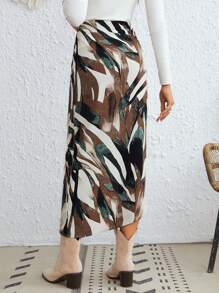 SHEIN VCAY 滿版印花高衩半身裙 - 彩色 - 查看 2