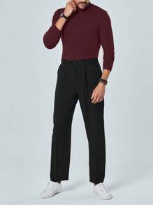 RueChic Homme Pull Unicolore À Col Roulé