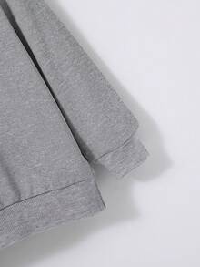 Young Boy Soccer Print Sweatshirt - Light Grey - View 4