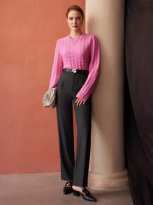 MOTF PREMIUM Viscose-Blend Quần tây - Xám - Xem 8