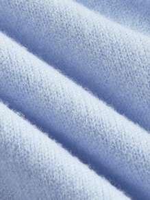 SHEIN MOD Contrast Lace Button Front Cardigan - Blue - View 9