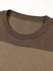 Manfinity Homme Men Striped Pattern Sweater - Coffee Brown - View 4