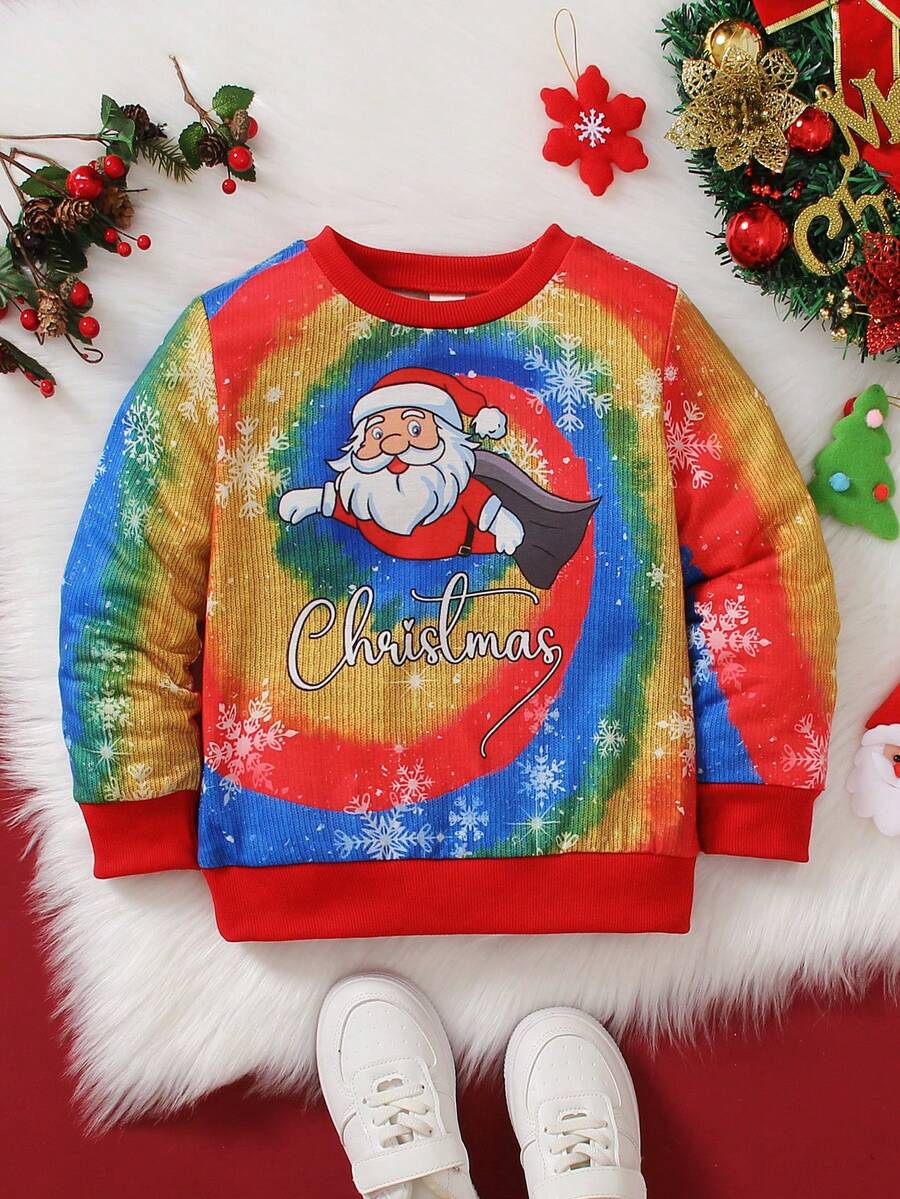 男小童聖誕圖案運動衫 - 彩色 - 查看 1