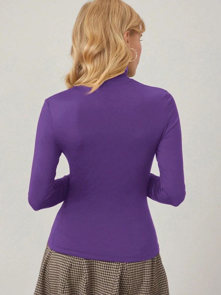 FITTED MOCK-NECK TOP