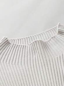 SHEIN Clasi Plus Mock Neck Sweater Dress - Grey - View 3