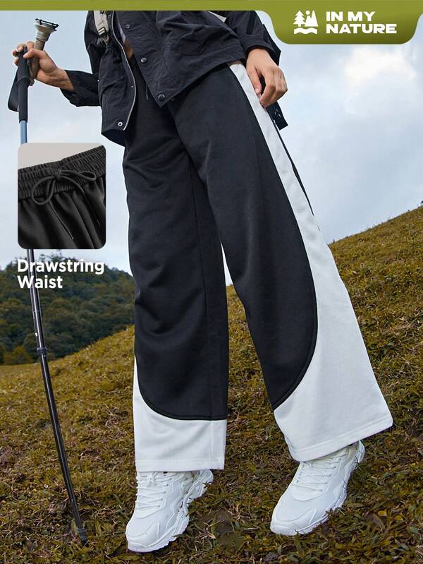 In My Nature Pantaloni color block gamba ampia esterno