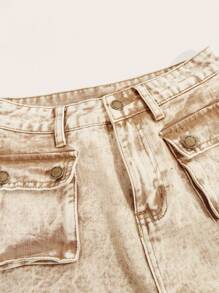 SHEIN BAE 有蓋口袋牛仔短褲