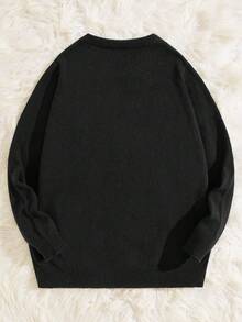 Manfinity RebelGame Men Christmas Santa Claus Pattern Sweater - Black - View 2